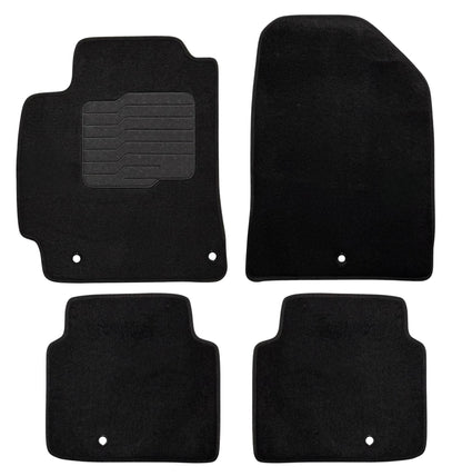 Carpet Floor Mats for 2017 to 2020 Hyundai Elantra, Front and Rear, Black