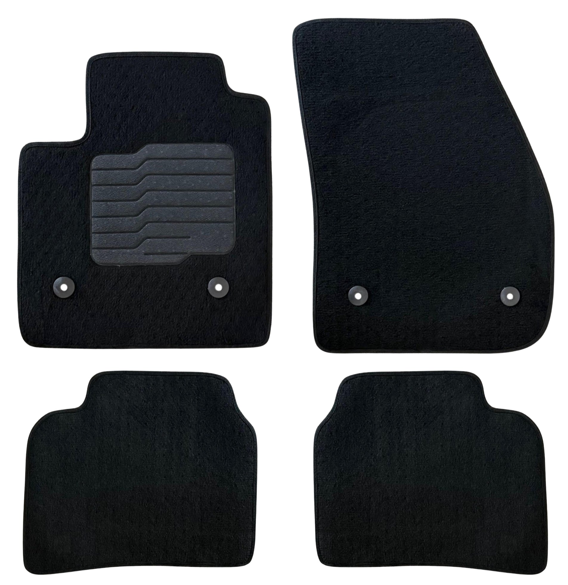 Carpet Floor Mats for 2018 to 2025 Cadillac XT4, front and Rear, Black