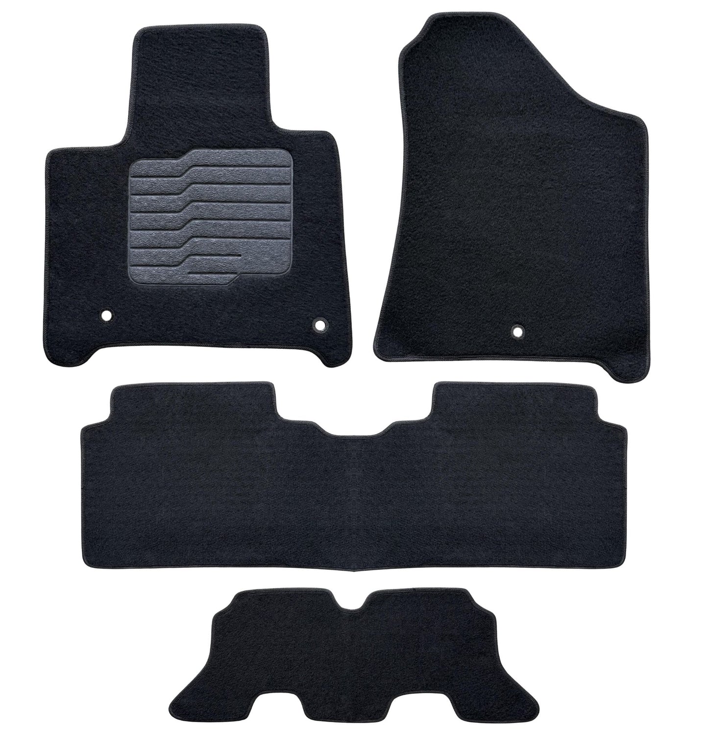 Carpet Floor Mats for 2024 to 2026 Hyundai Santa Fe, Full Set (Front, Rear and 3rd Row), Black