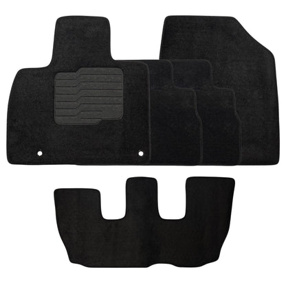 Carpet Floor Mats for 2020 to 2025 Kia Telluride Front, Rear and 3rd Row, Black