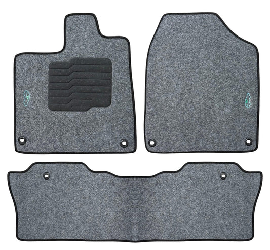 Carpet Floor Mats for 2016 to 2022 Honda Pilot, Front and Rear - Gray