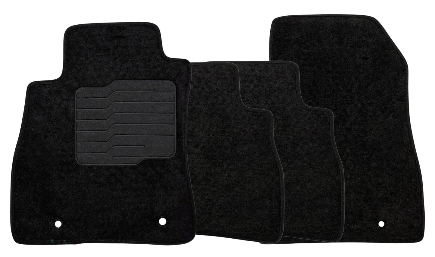 Carpet Floor Mats for 2013 to 2019 Nissan Sentra, Front and Rear, Black