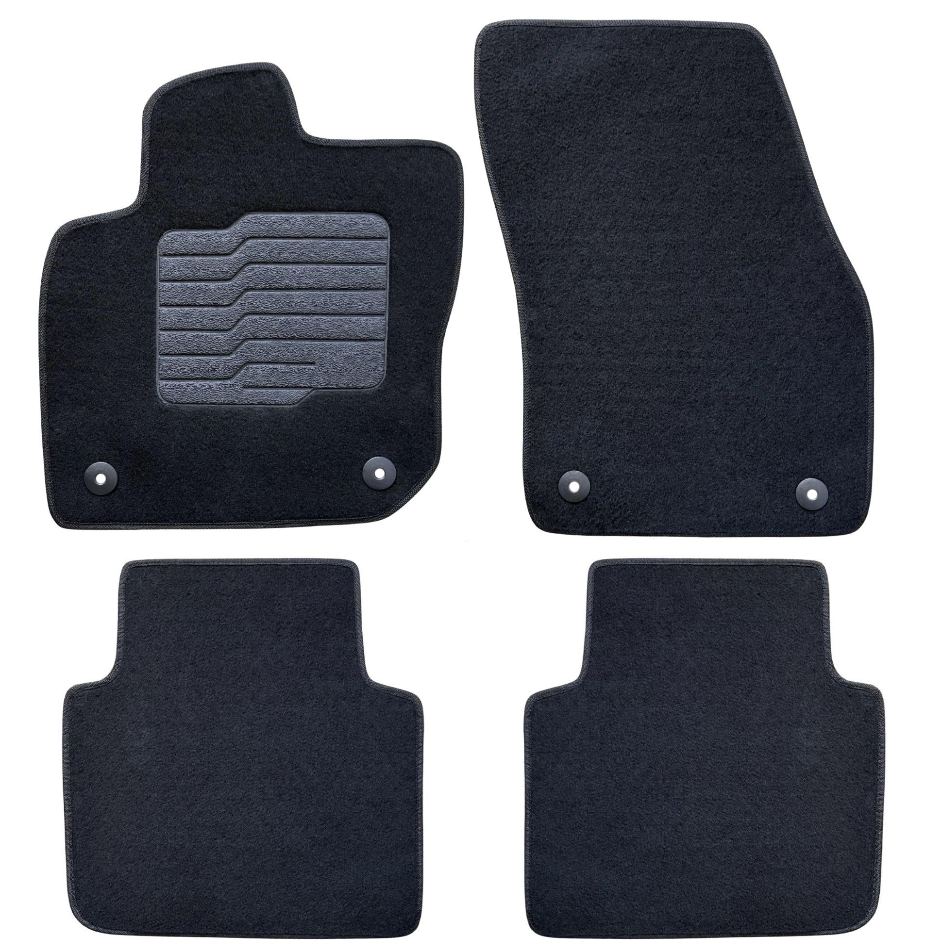 Carpet Floor Mats for 2025 to 2026 Volkswagen Tiguan, Front and Rear, Black