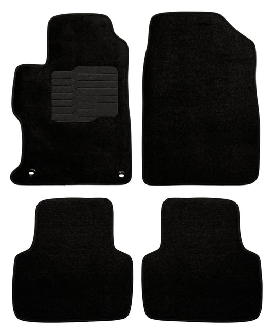 Carpet Floor Mats for 2012 to 2015 Honda Civic, Front and Rear, Black
