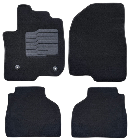 Carpet Floor Mats for 2019 to 2026 Chevrolet Silverado / GMC Sierra 1500, Front and Rear, Black