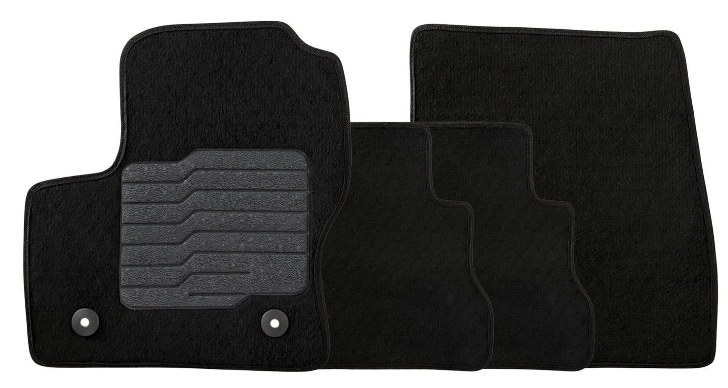 Carpet Floor Mats for 2013 to 2019 Ford Escape, Front and Rear, Black