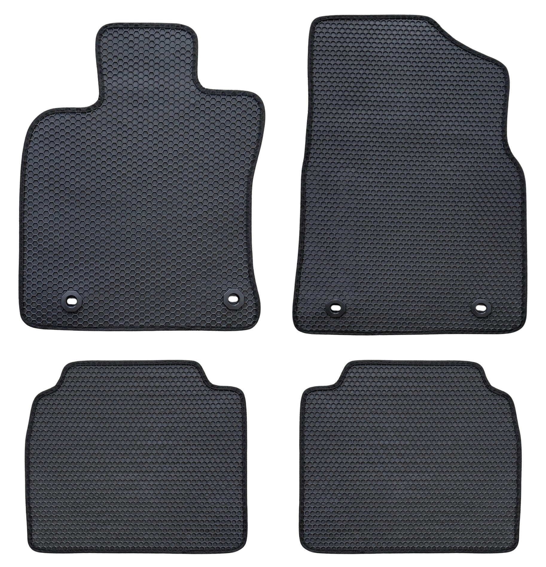 All Weather Honeycomb Floor Mats for 2019 to 2025 Lexus ES350/ES300h, Front and Rear, Black