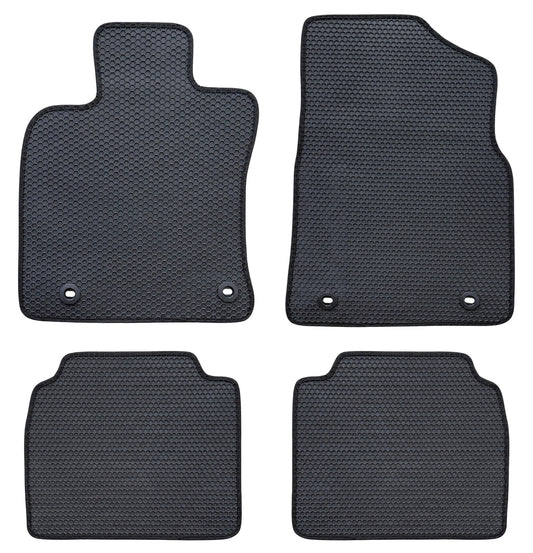 All Weather Honeycomb Floor Mats for 2019 to 2025 Lexus ES350/ES300h, Front and Rear, Black