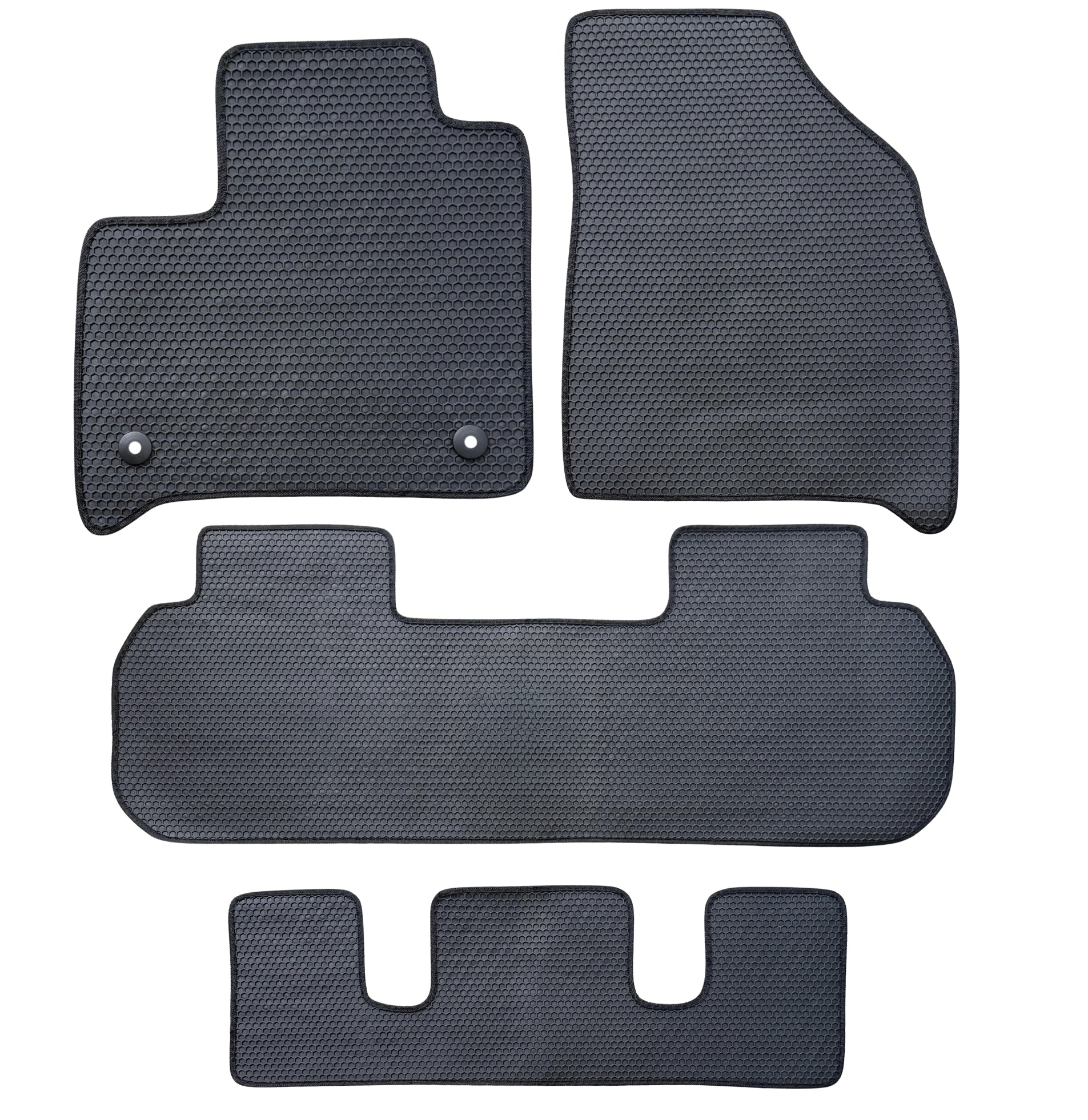 All Weather Honeycomb Floor Mats for 2018 to 2024 Chevy Traverse Front, Rear & 3rd Row