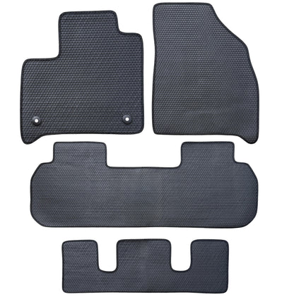 All Weather Honeycomb Floor Mats for 2018 to 2024 Chevy Traverse Front, Rear & 3rd Row