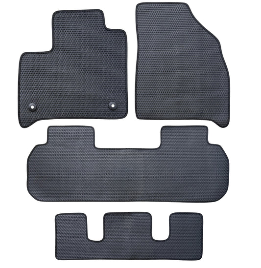 All Weather Honeycomb Floor Mats for 2018 to 2024 Chevy Traverse Front, Rear & 3rd Row