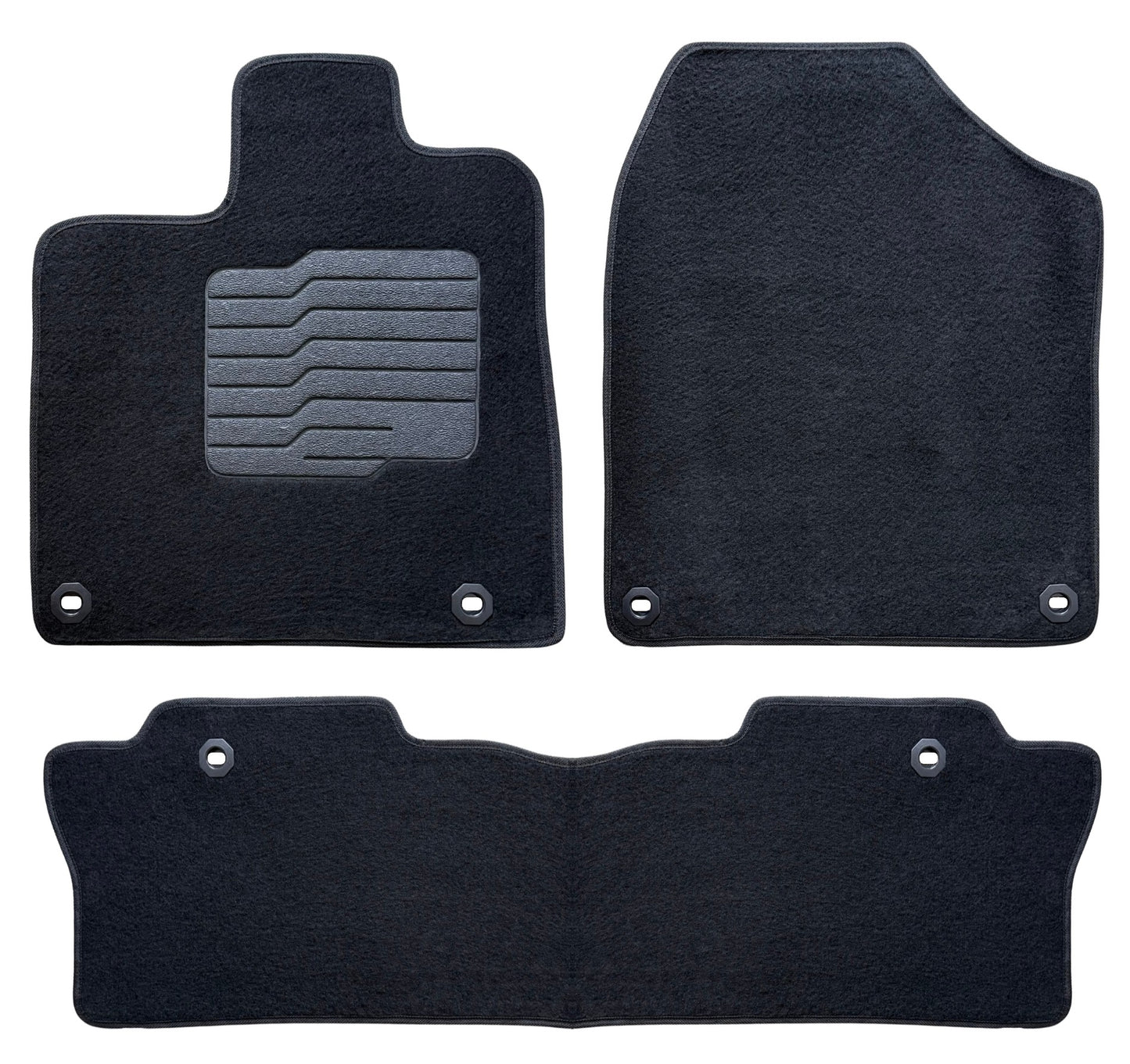 Carpet Floor Mats for 2017 to 2026 Honda Ridgeline, Front and Rear, Black