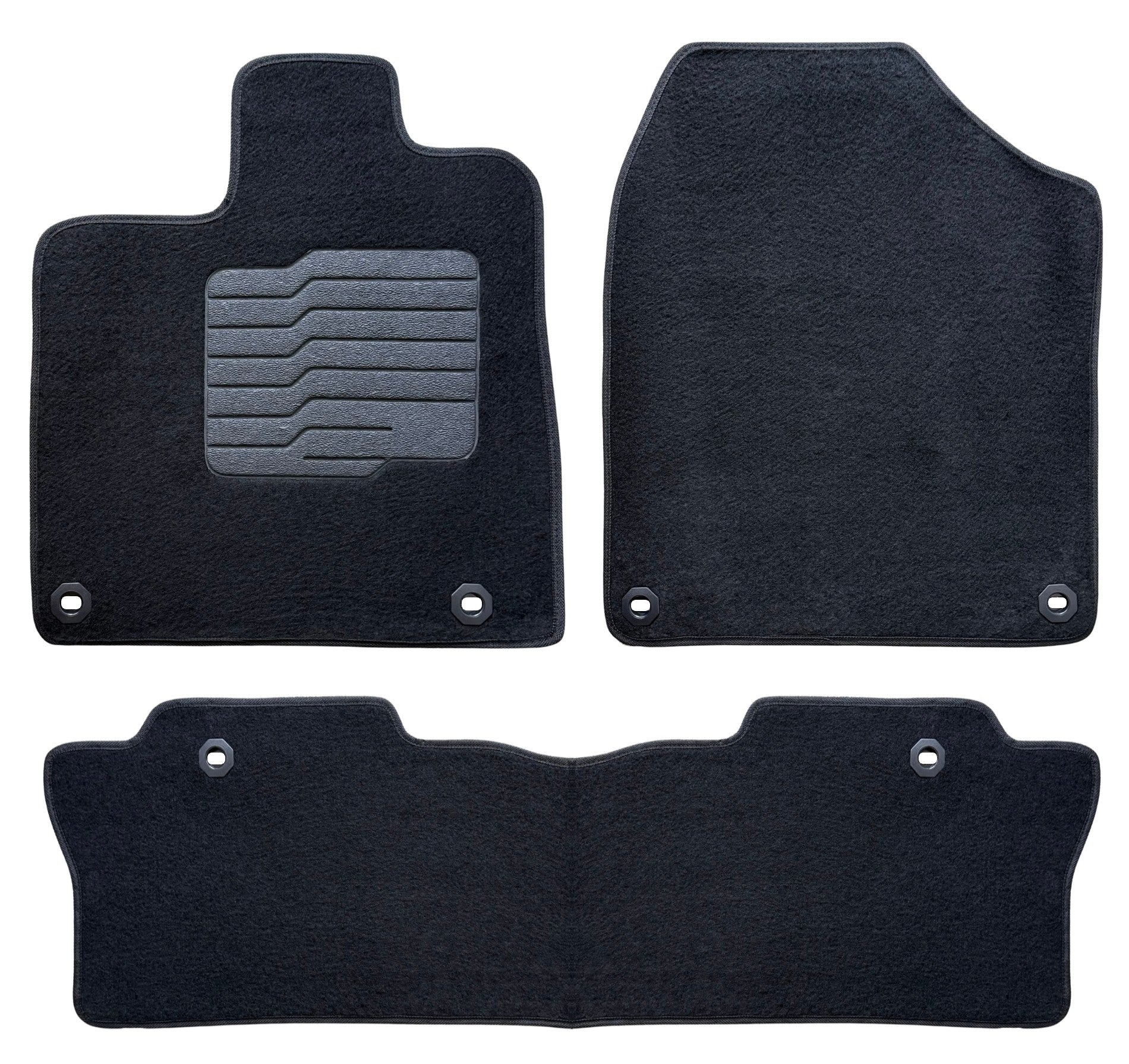 Carpet Floor Mats for 2017 to 2026 Honda Ridgeline, Front and Rear, Black