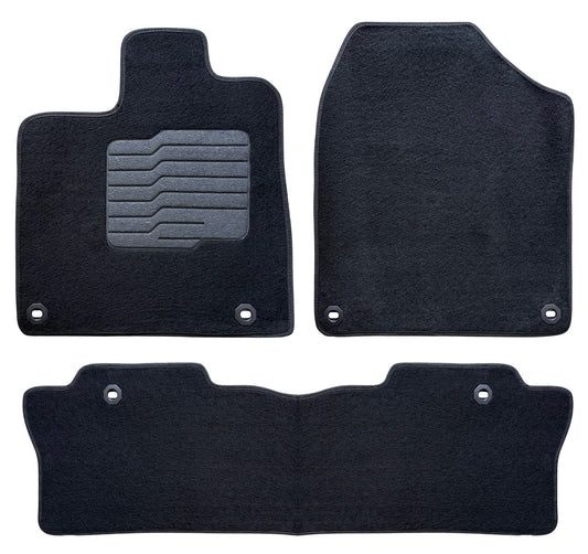 Carpet Floor Mats for 2017 to 2026 Honda Ridgeline, Front and Rear, Black