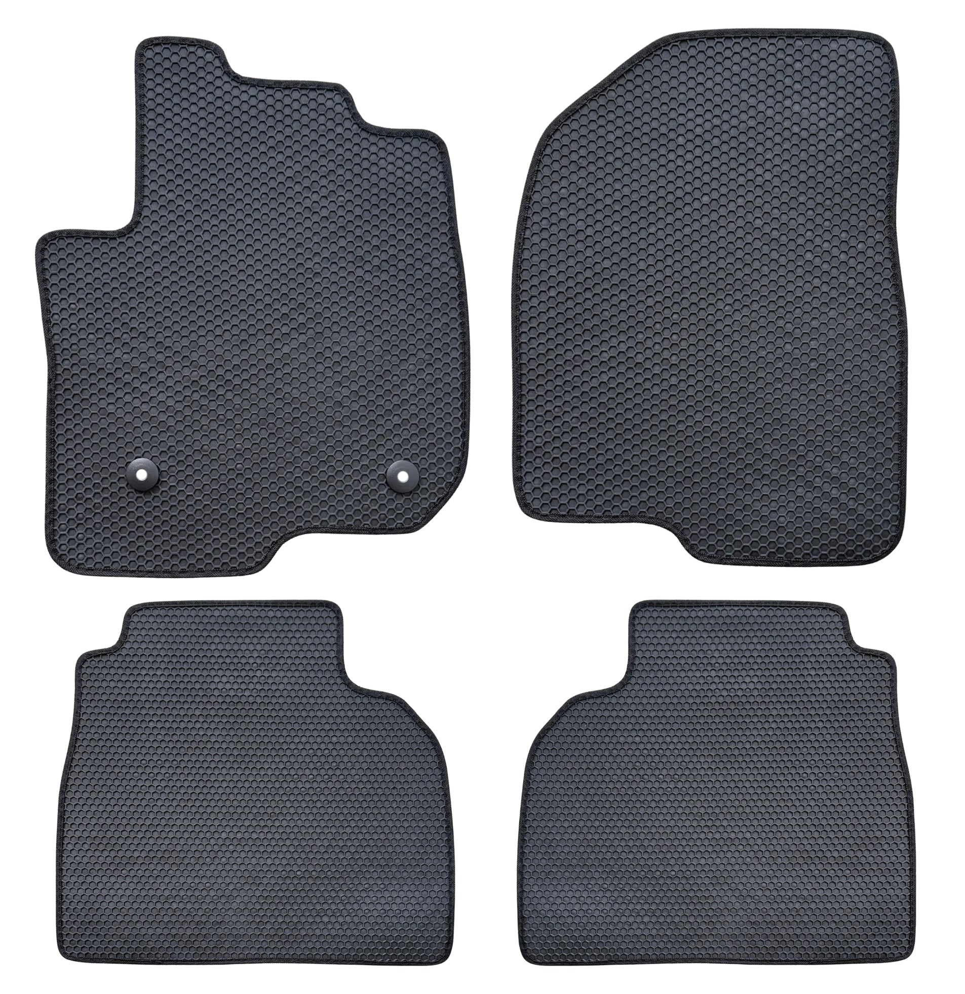 All Weather Honeycomb Floor Mats for 2019 to 2026 Chevrolet Silverado / GMC Sierra 1500, Front and Rear, Black