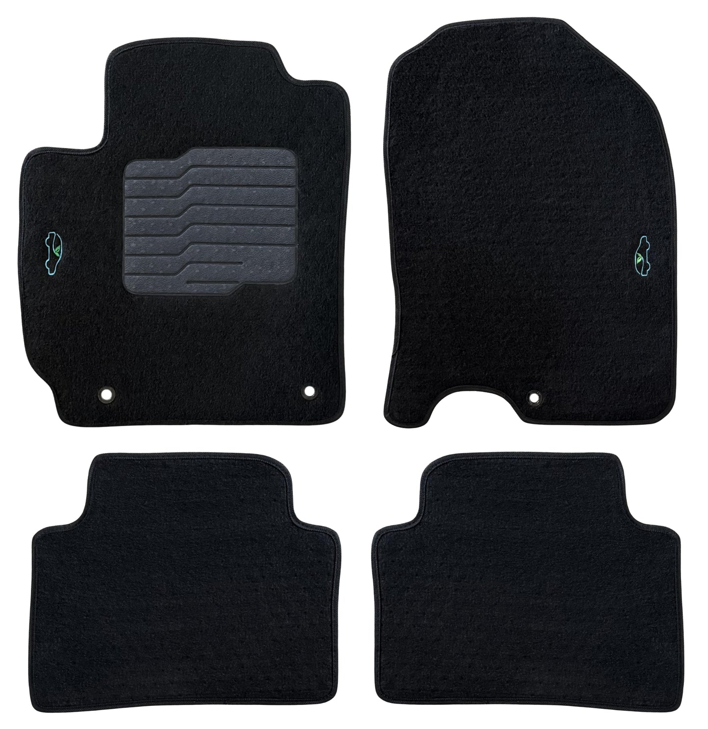 Carpet Floor Mats For 2018 to 2023 Hyundai Kona, Front and Rear, Black