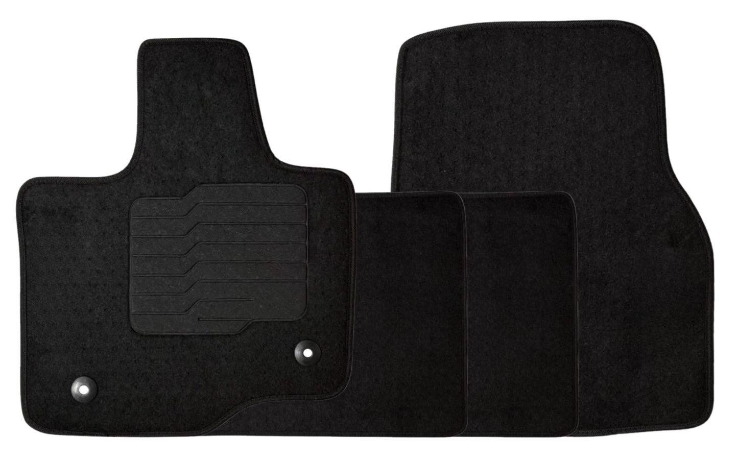 Carpet Floor Mats for 2015 to 2020 Ford F-150 Crew & Extended Cabin, Front and Rear, Black