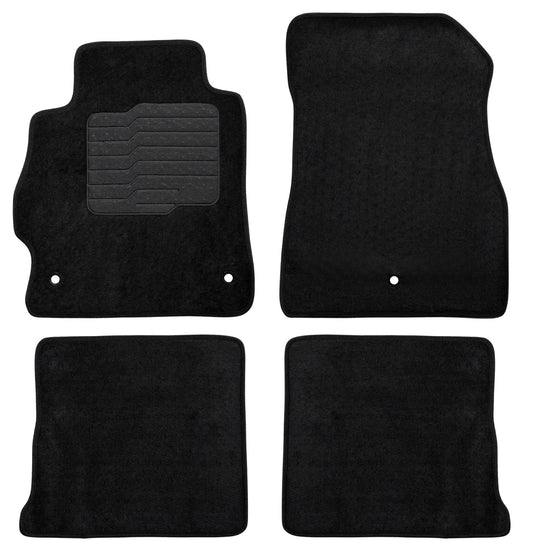 Carpet Floor Mats for 2020 to 2025 Nissan Versa, Front and Rear, Black