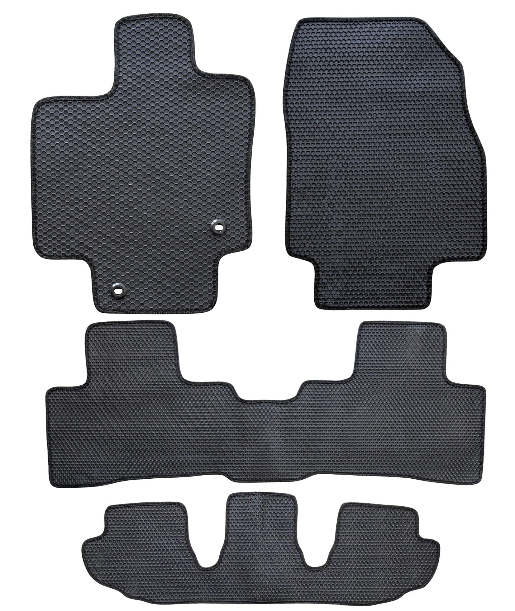 All Weather Honeycomb Floor Mats for 2020 to 2026 Toyota Highlander, Full 3 Row Set (2nd Row Bench or Bucket seats)