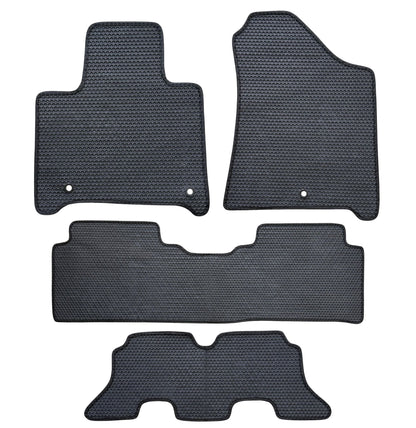 All Weather Honeycomb Floor Mats for 2024 to 2026 Hyundai Santa Fe, Full Set (Front, Rear and 3rd Row)