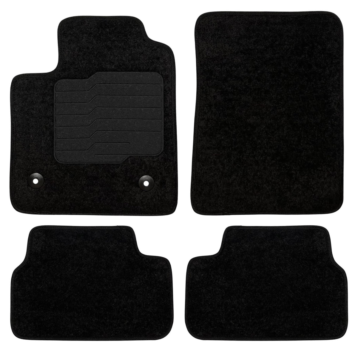Carpet Floor Mats for 2023-2026 Chevrolet Colorado / GMC Canyon Crew Cab, Front and Rear, Black
