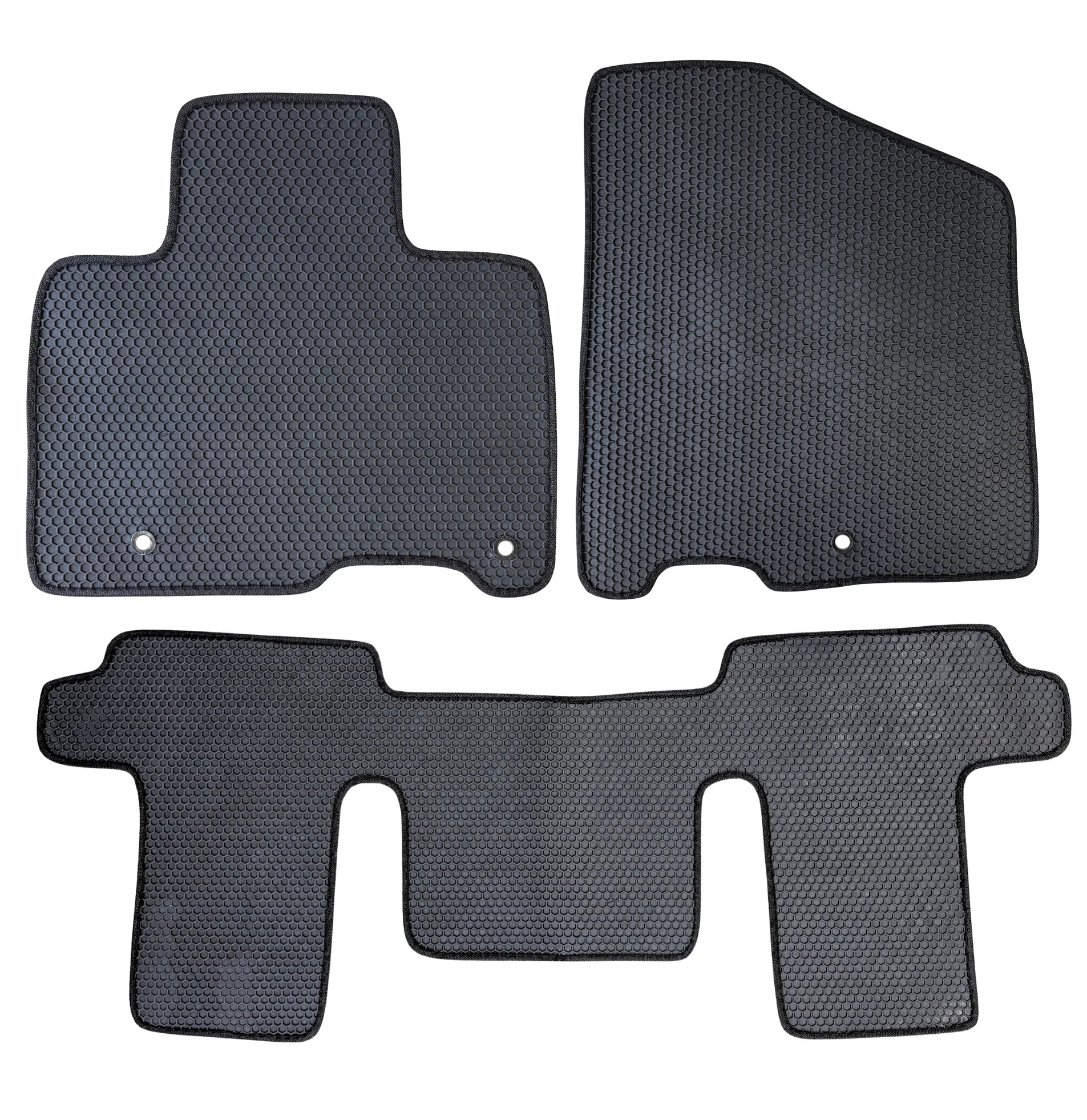 All Weather Honeycomb Floor Mats for 2022 to 2026 Kia Carnival 8 Passenger, Front and Rear