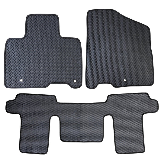 All Weather Honeycomb Floor Mats for 2022 to 2026 Kia Carnival 8 Passenger, Front and Rear