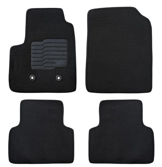 Carpet Floor Mats For 2015 to 2022 Chevrolet Colorado and GMC Canyon, Front and Rear, Black