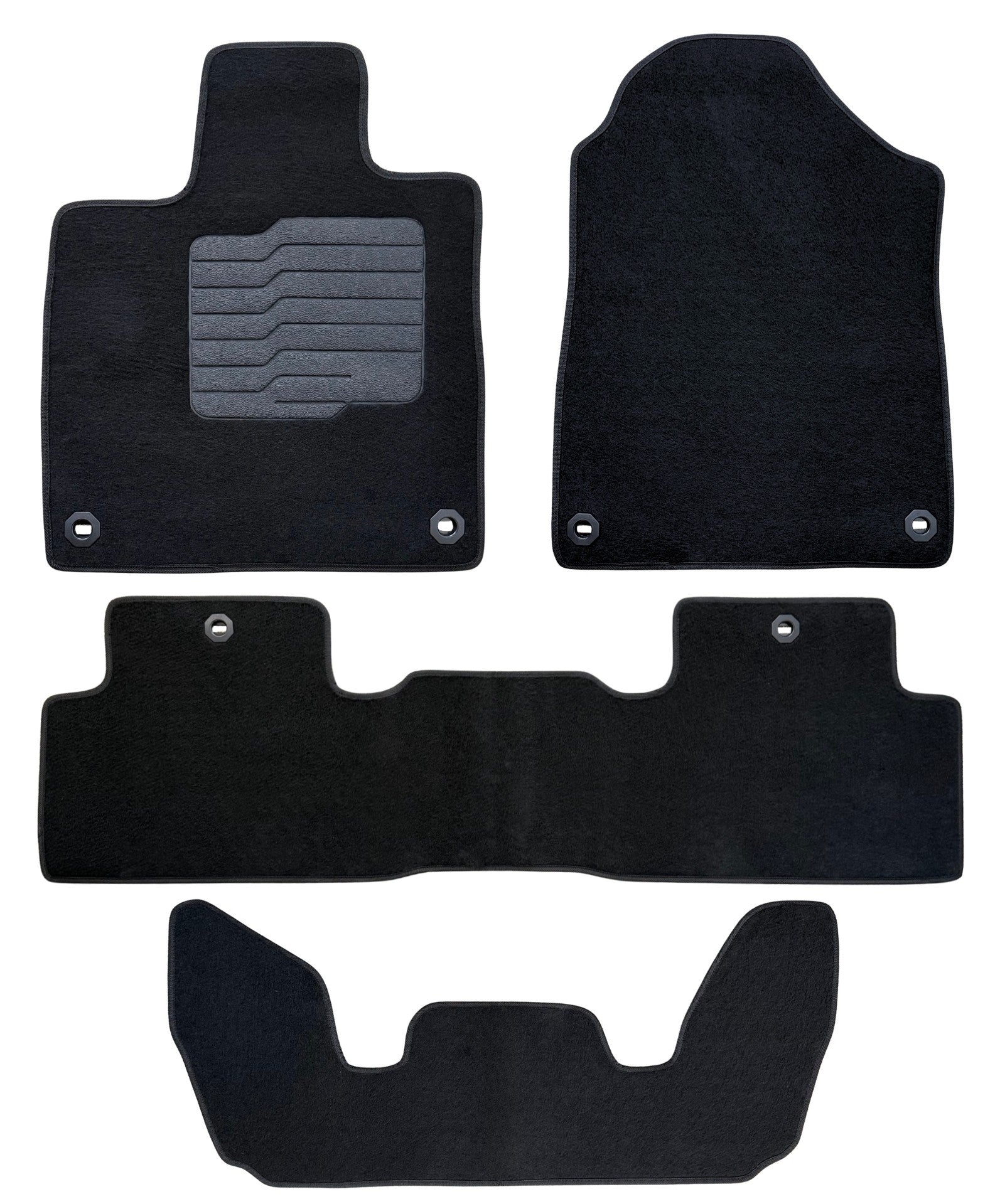 Carpet Floor Mats for 2022 to 2026 Acura MDX, Front, Rear and 3rd Row, Black