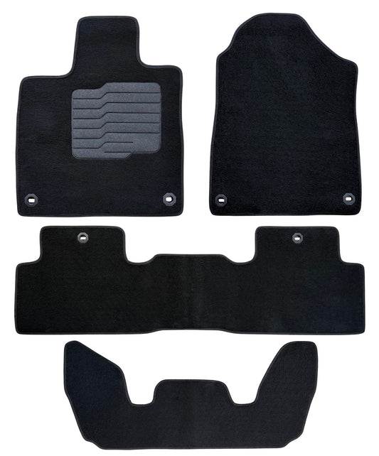 Carpet Floor Mats for 2022 to 2026 Acura MDX, Front, Rear and 3rd Row, Black