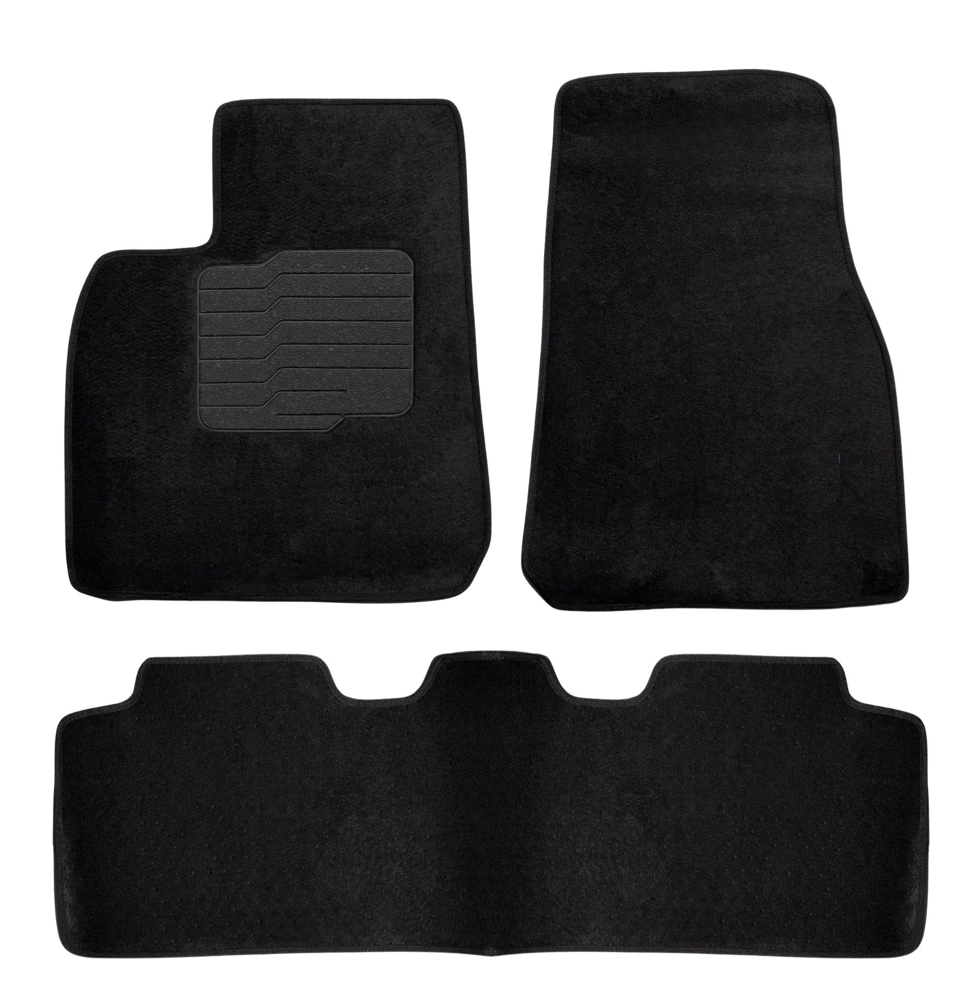Carpet Floor Mats for 2020 to 2026 Tesla Model Y, Front and Rear, Black