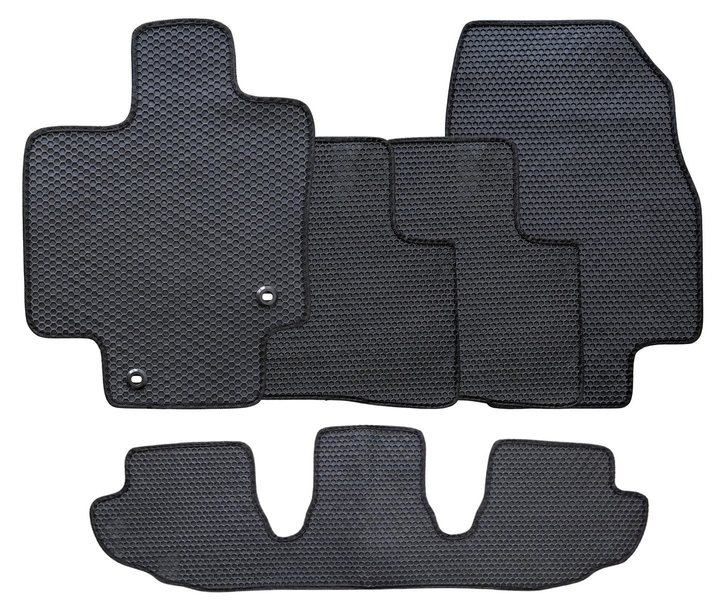 All Weather Honeycomb Floor Mats for 2020 to 2026 Toyota Highlander, Full 3 Row Set (2nd Row Bench or Bucket seats)