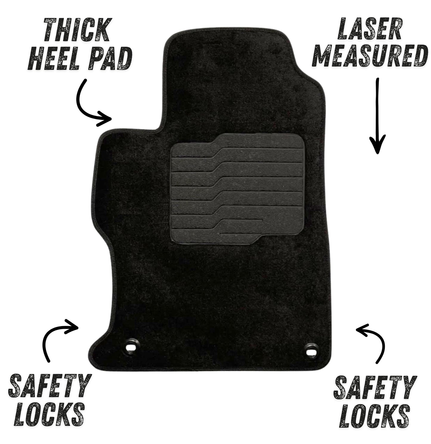 Carpet Floor Mats for 2012 to 2015 Honda Civic, Front and Rear, Black