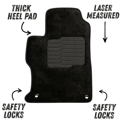 Carpet Floor Mats for 2012 to 2015 Honda Civic, Front and Rear, Black