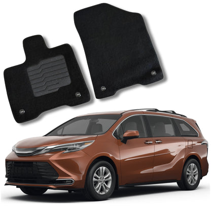 Carpet Floor Mats for 2021 to 2026 Toyota Sienna, Driver and Passenger Only