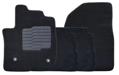 Carpet Floor Mats for 2019 to 2026 Chevrolet Silverado / GMC Sierra 1500, Front and Rear, Black