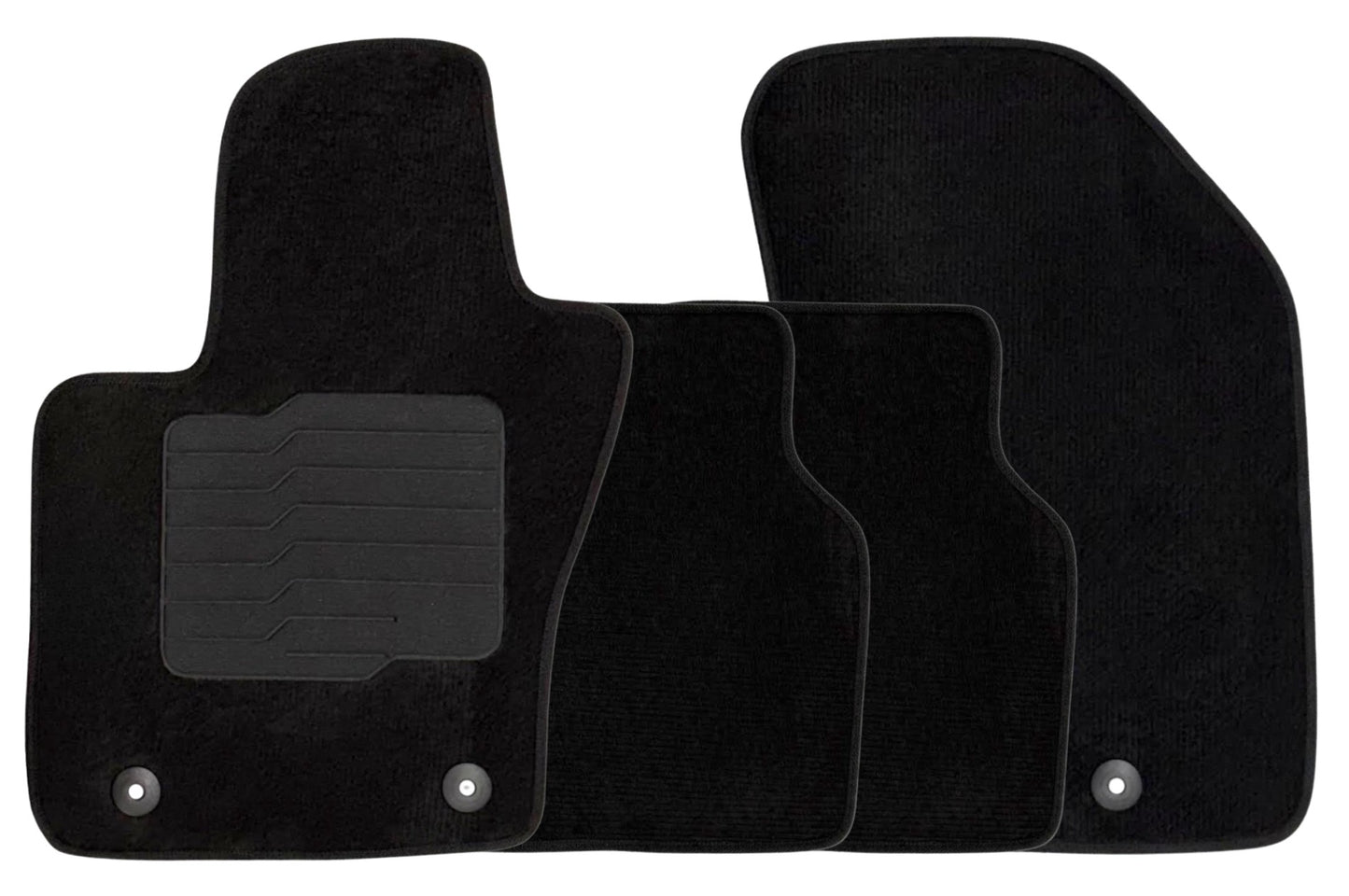 Carpet Floor Mats for 2017 to 2026 Jeep Compass, Front and Rear, Black