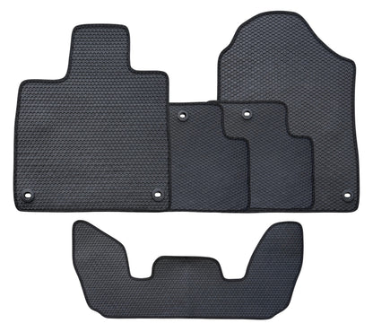 All Weather Honeycomb Floor Mats for 2022 to 2026 Acura MDX, Front, Rear and 3rd Row, Black