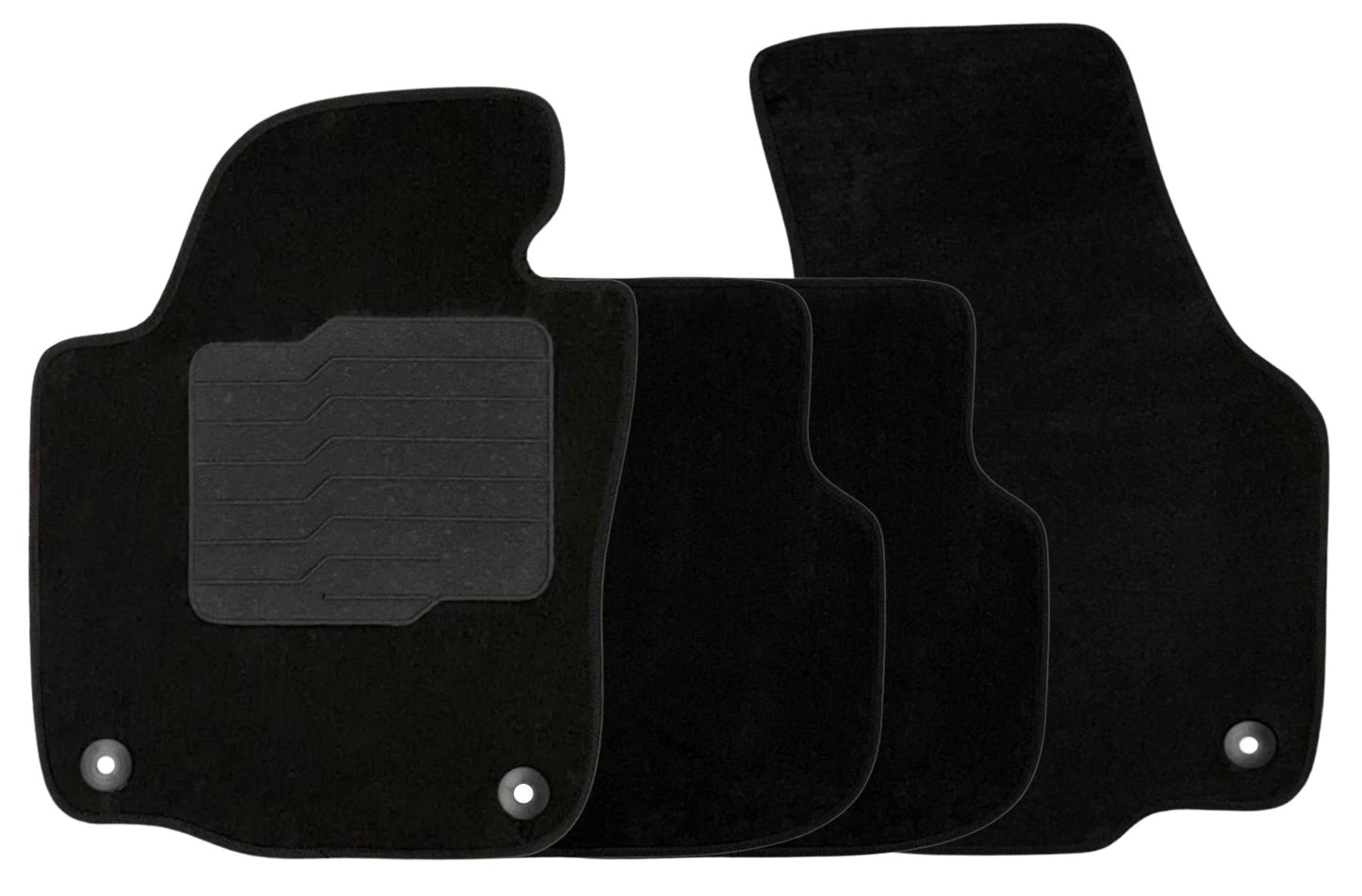 Carpet Floor mats for 2011 to 2019 Volkswagen Passat, Front and Rear, Black