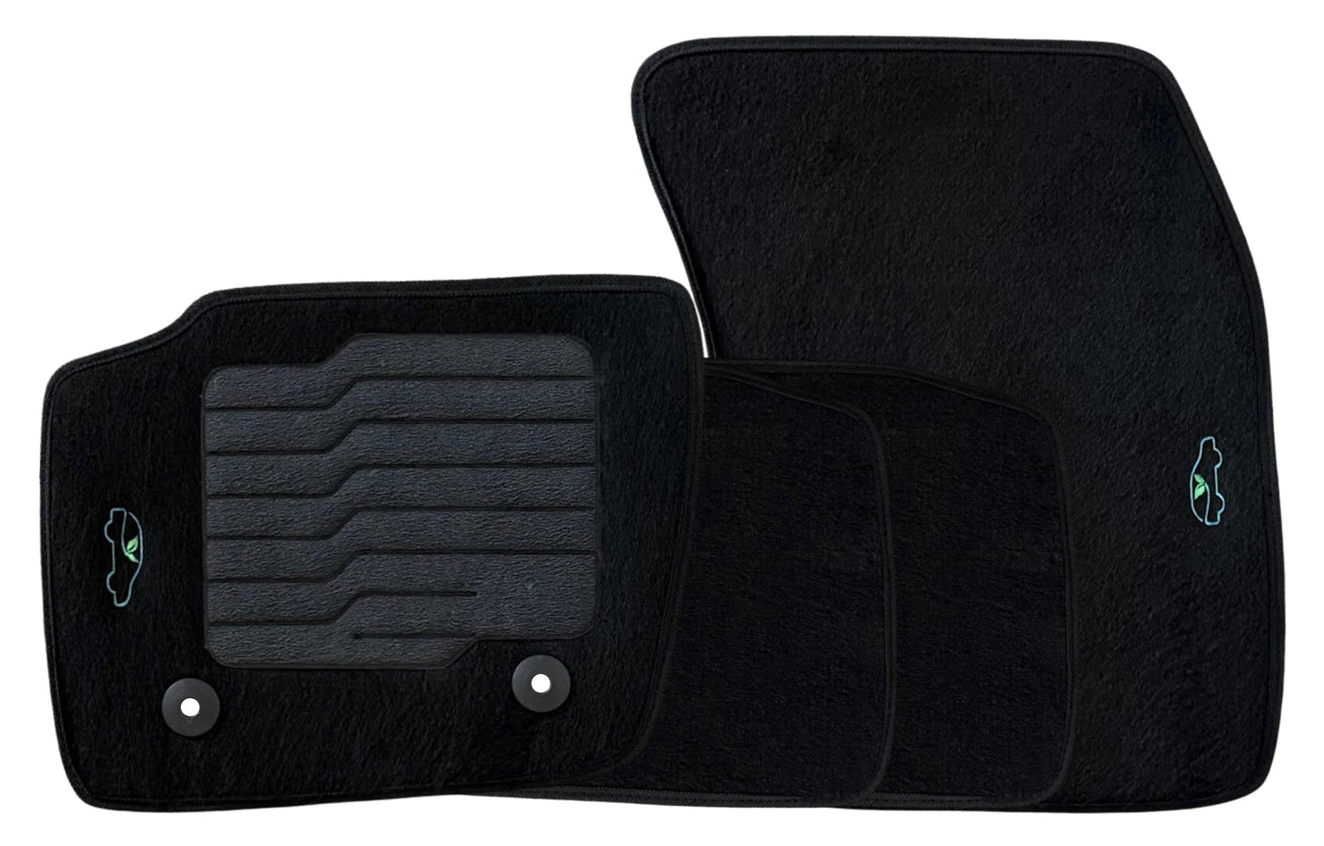 Carpet Floor Mats for 2013 to 2020 Ford Fusion, Front and Rear - Black
