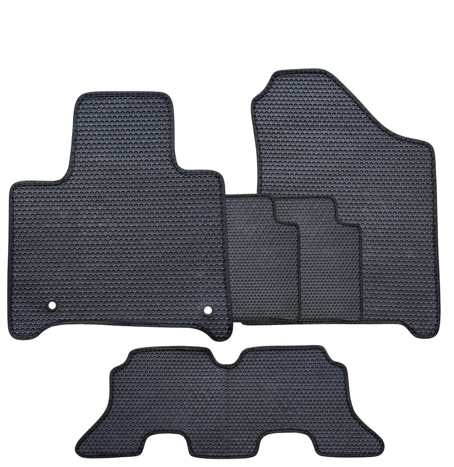 All Weather Honeycomb Floor Mats for 2024 to 2026 Hyundai Santa Fe, Full Set (Front, Rear and 3rd Row)