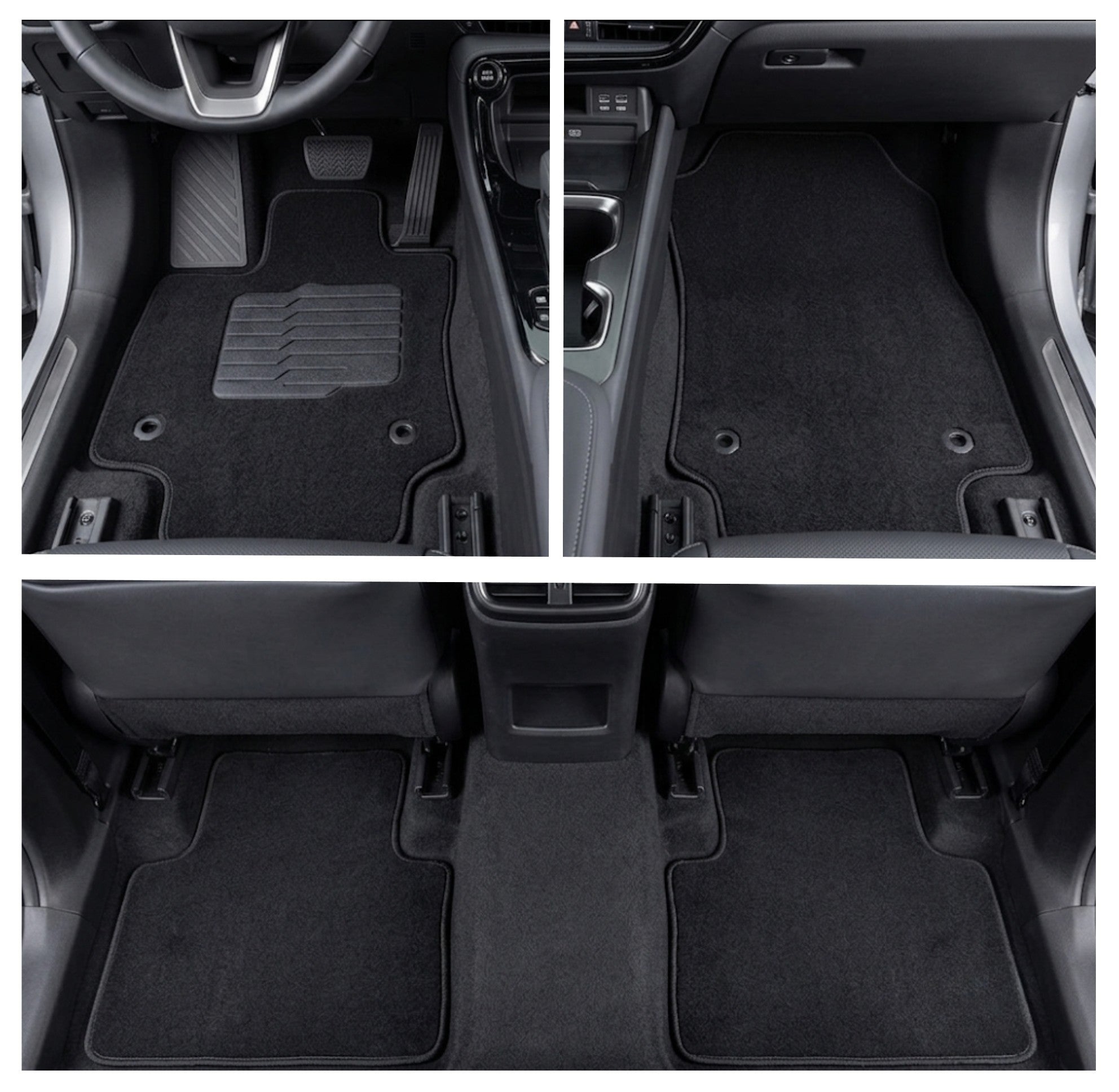 Carpet Floor Mats for 2022 to 2026 Lexus NX250/NX350, Front and Rear, Black