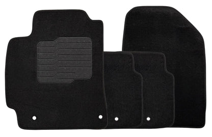 Carpet Floor Mats for 2017 to 2020 Hyundai Elantra, Front and Rear, Black