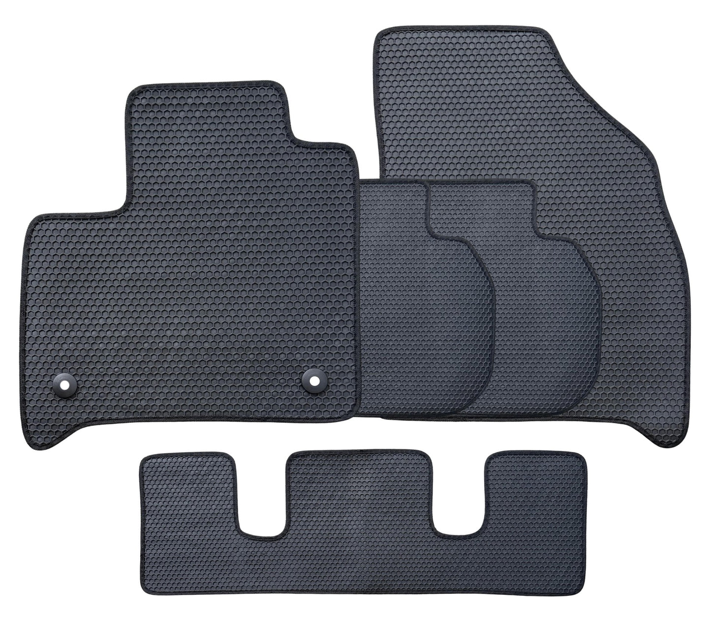 All Weather Honeycomb Floor Mats for 2018 to 2024 Chevy Traverse Front, Rear & 3rd Row
