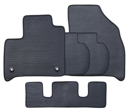 All Weather Honeycomb Floor Mats for 2018 to 2024 Chevy Traverse Front, Rear & 3rd Row