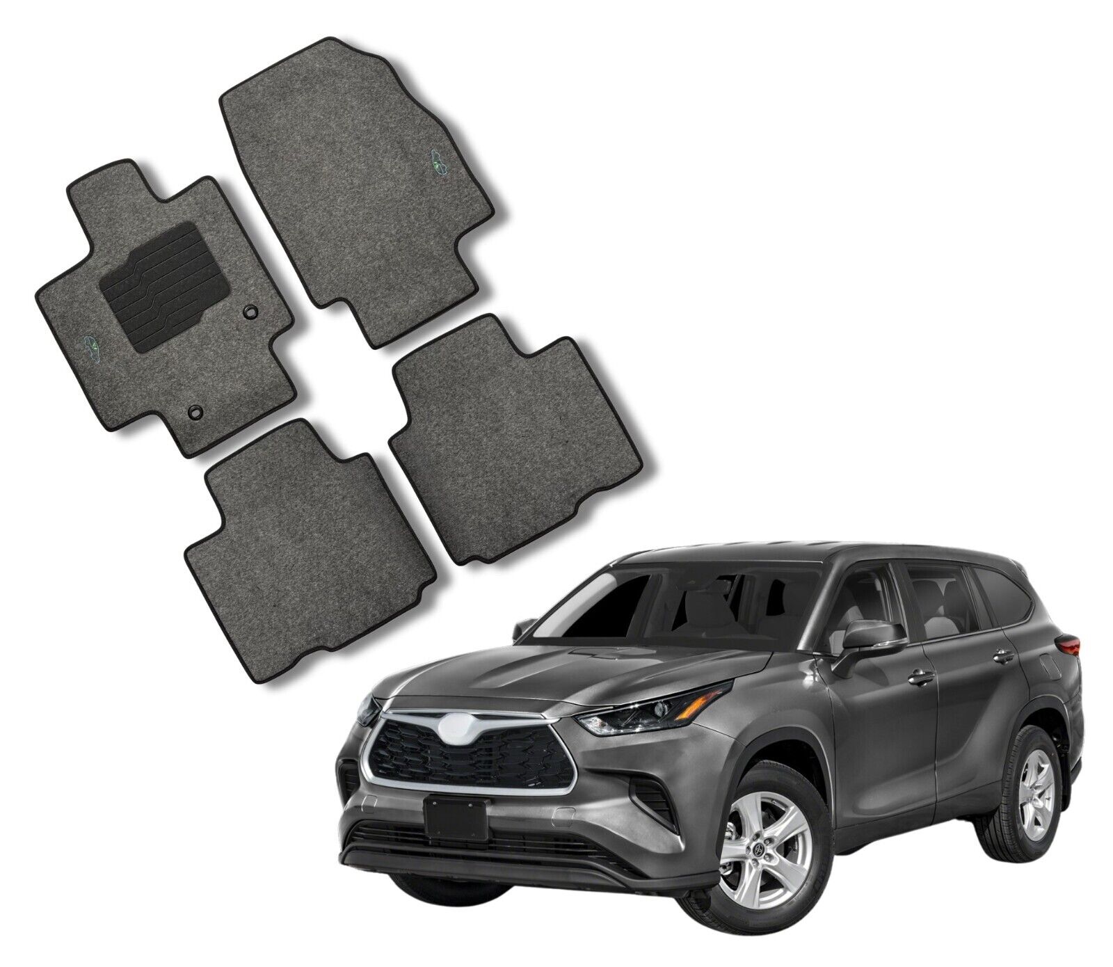 Carpet Floor Mats For 2020 to 2026 Toyota Highlander - Gray