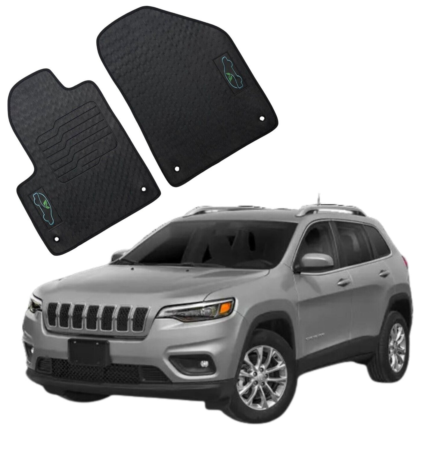 All Weather Floor Mats for 2014 to 2023 Jeep Cherokee, Driver and Passenger Only