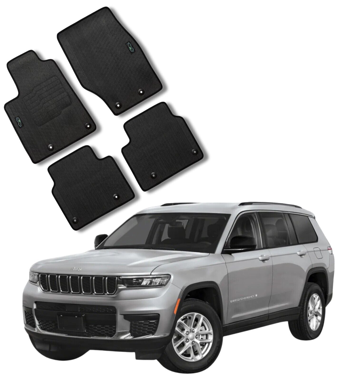 Floor Mats All Weather for 2021 to 2026 Grand Cherokee L (6 or 7 Seat) - Not For Regular Grand Cherokee