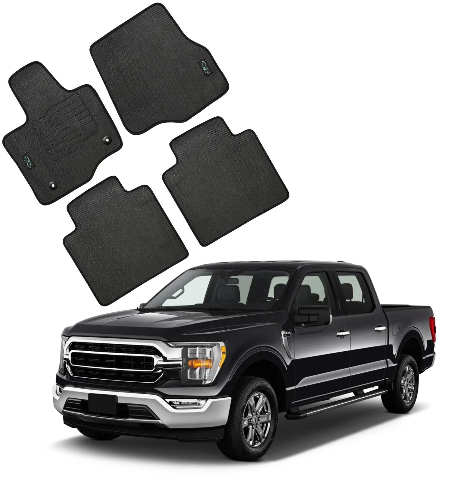 All Weather Floor Mats for 2021 to 2026 Ford F-150 / 2022-2025 F150 Lightning SuperCrew