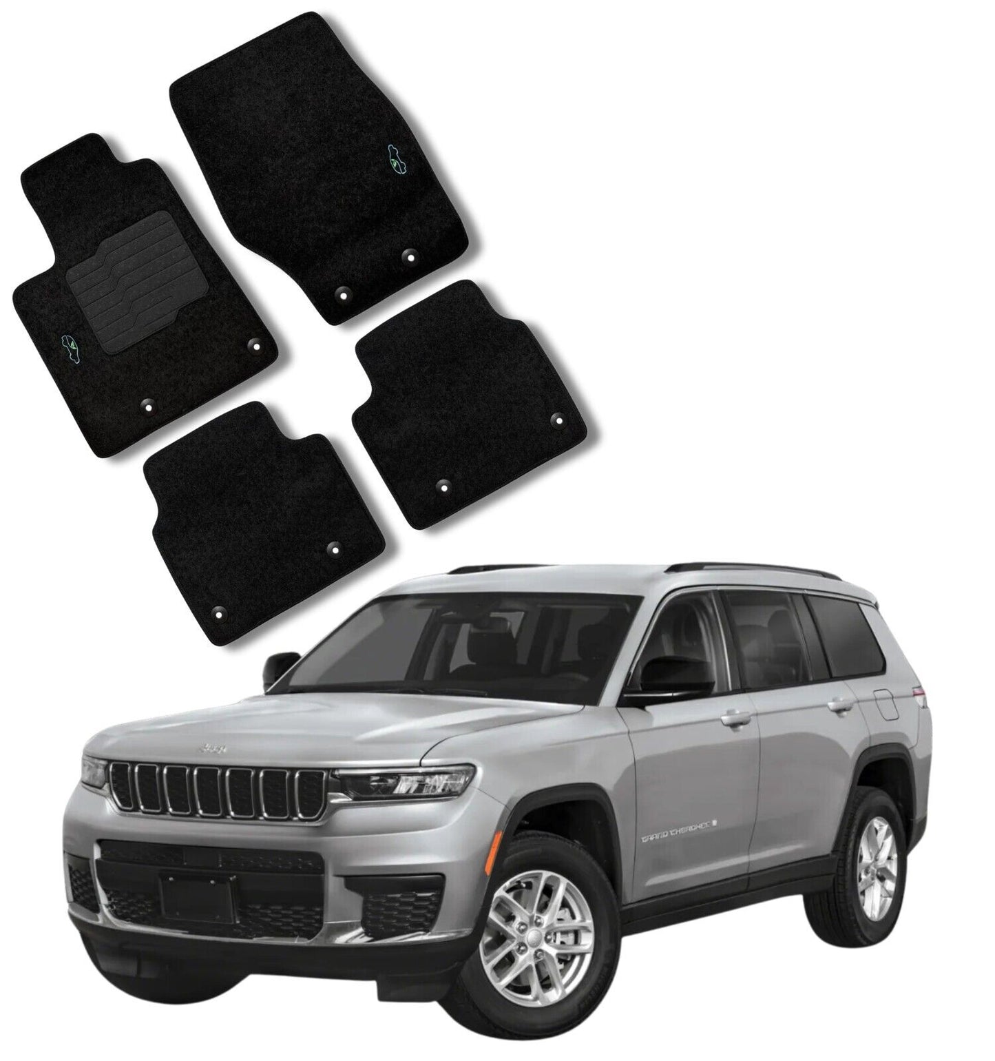 Carpet Floor Mats for 2021 to 2024 Grand Cherokee L (6 or 7 Seat) - Not for Regular Grand Cherokee